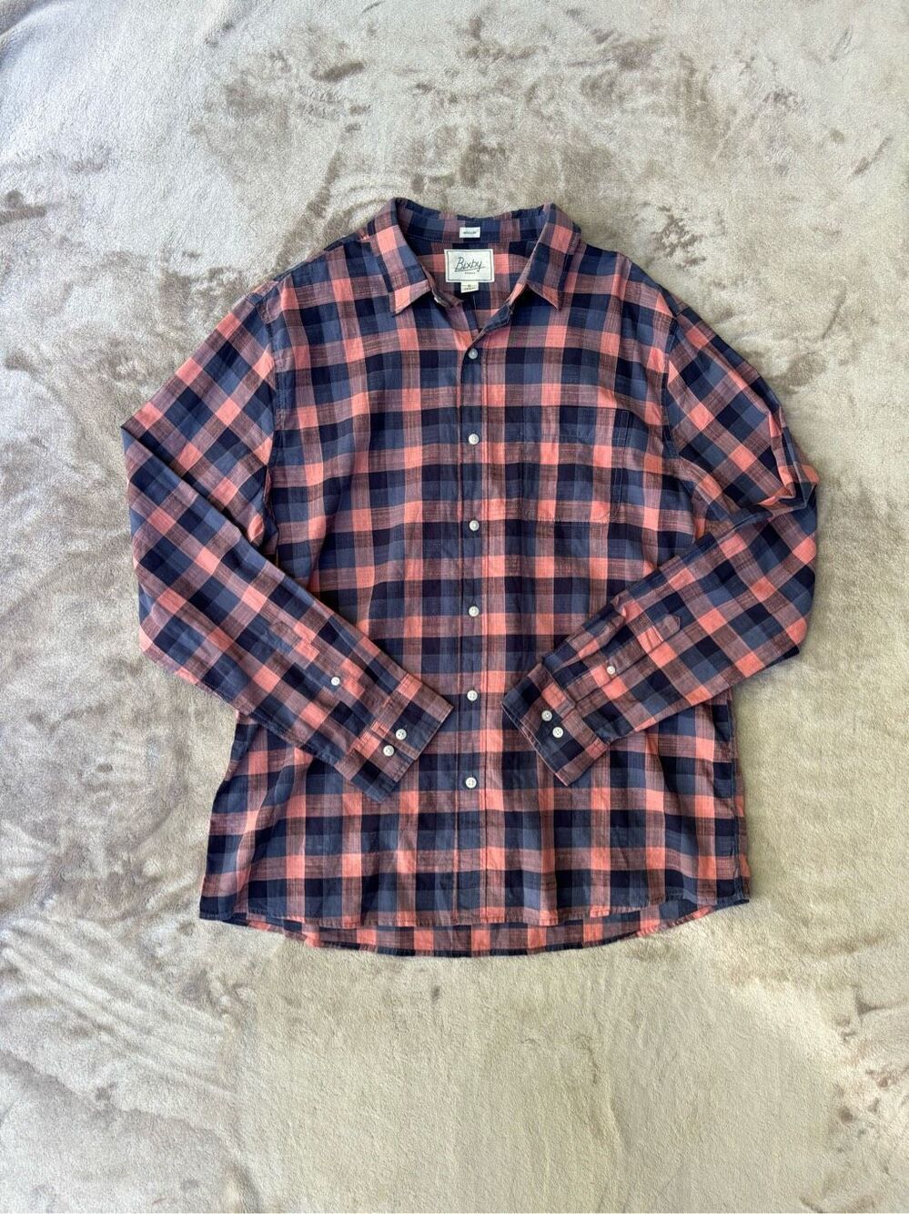 Bixby Nomad Men’s Multicolor Plaid Long Sleeve Button Down Madras Shirt XL NWT